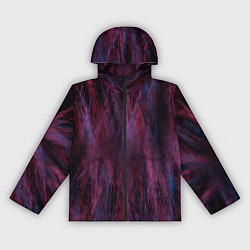 Ветровка с капюшоном женская Сине-красный мех, цвет: 3D-черный