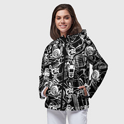 Ветровка с капюшоном женская JDM Pattern, цвет: 3D-черный — фото 2