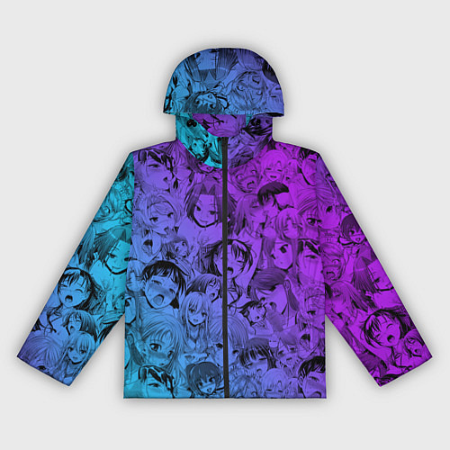 Женская ветровка Ахегао красивый неон / 3D-Черный – фото 1