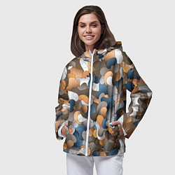 Ветровка с капюшоном женская Котики это жидкость, цвет: 3D-белый — фото 2