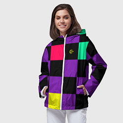 Ветровка с капюшоном женская FIRM прямо из 80х, цвет: 3D-белый — фото 2