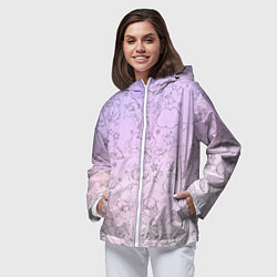 Ветровка с капюшоном женская Зайчики в облачках, цвет: 3D-белый — фото 2