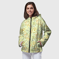 Ветровка с капюшоном женская Мячи спортивные и шайба, цвет: 3D-черный — фото 2