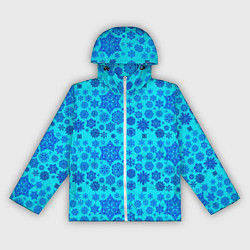 Ветровка с капюшоном женская New Year snowflakes, цвет: 3D-белый