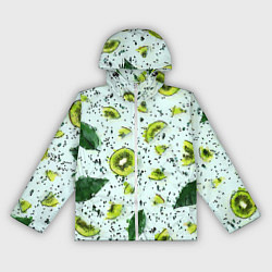 Ветровка с капюшоном женская Киви мята ментол - акварель, цвет: 3D-белый