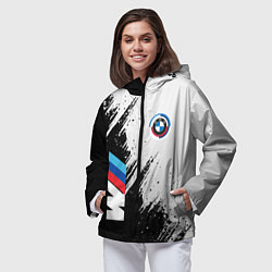 Ветровка с капюшоном женская BMW - м комплектация, цвет: 3D-черный — фото 2