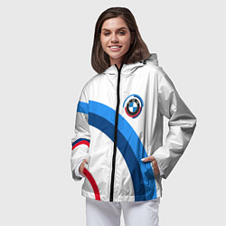 Ветровка с капюшоном женская M perfomance - bmw, цвет: 3D-черный — фото 2