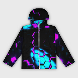 Ветровка с капюшоном женская Неоновая броня fortnite, цвет: 3D-белый