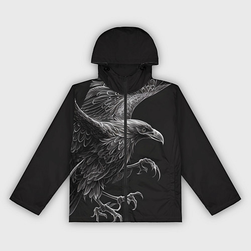 Женская ветровка Черно-белый ворон / 3D-Черный – фото 1