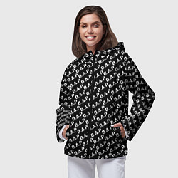 Ветровка с капюшоном женская B A P black n white pattern, цвет: 3D-черный — фото 2