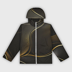Ветровка с капюшоном женская Фон с золотыми линиями, цвет: 3D-белый