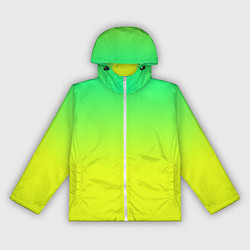 Ветровка с капюшоном женская Зелено-желтый градиент, цвет: 3D-белый