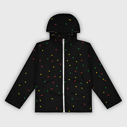 Ветровка с капюшоном женская Абстракция листья, цвет: 3D-белый