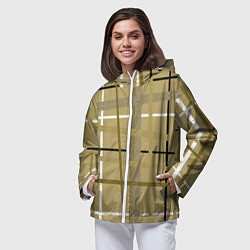 Ветровка с капюшоном женская Светлый квадрат, цвет: 3D-белый — фото 2