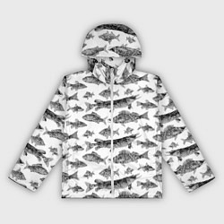 Ветровка с капюшоном женская Паттерн на каждый день о рыбалке, цвет: 3D-белый