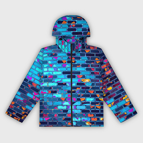 Женская ветровка Кирпичные сердца / 3D-Черный – фото 1