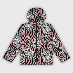Ветровка с капюшоном женская Floral pattern - vanguard, цвет: 3D-черный