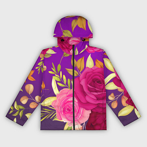 Женская ветровка Композиция из роз / 3D-Черный – фото 1