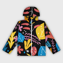 Ветровка с капюшоном женская Красочная цветочная композиция, цвет: 3D-белый