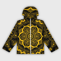 Ветровка с капюшоном женская Яркий желтый узор, цвет: 3D-белый