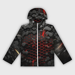 Ветровка с капюшоном женская Взрыв объемных плит, цвет: 3D-белый