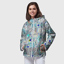 Ветровка с капюшоном женская Абстракция Фиона, цвет: 3D-белый — фото 2