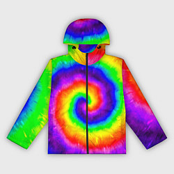 Ветровка с капюшоном женская Тай-дай, цвет: 3D-черный