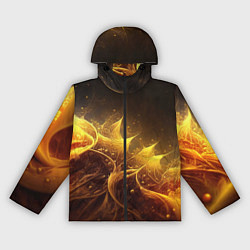 Ветровка с капюшоном женская Желтая абстракция и брызги, цвет: 3D-черный