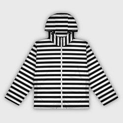 Ветровка с капюшоном женская Тельняшка черная Подводного флота ВМФ, цвет: 3D-белый