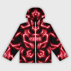 Ветровка с капюшоном женская Магическая битва светящиеся Знаки Сукуны, цвет: 3D-белый