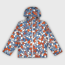 Ветровка с капюшоном женская Красочная мозаика, цвет: 3D-белый