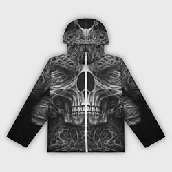 Ветровка с капюшоном женская Череп в стиле Гигера, цвет: 3D-белый