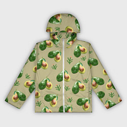 Ветровка с капюшоном женская Авокадо и веточка, цвет: 3D-белый
