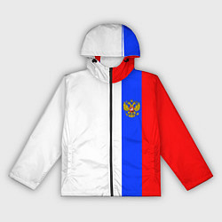 Ветровка с капюшоном женская Цвета России - герб, цвет: 3D-черный