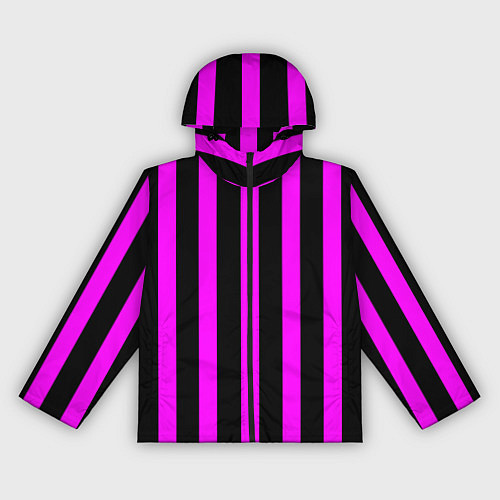 Женская ветровка В полоску черного и фиолетового цвета / 3D-Черный – фото 1