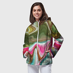 Ветровка с капюшоном женская Color waves, цвет: 3D-белый — фото 2
