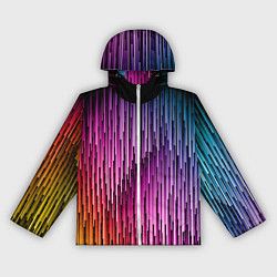 Ветровка с капюшоном женская Радужные узор полосы, цвет: 3D-белый