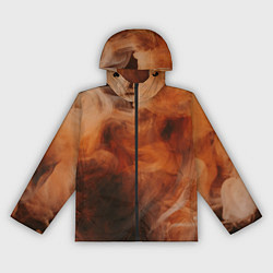 Ветровка с капюшоном женская Оранжевый абстрактный дым, цвет: 3D-черный