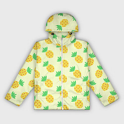 Ветровка с капюшоном женская Летние ананасы, цвет: 3D-белый
