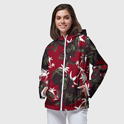 Ветровка с капюшоном женская Пальмы и Давид Микеланджело, цвет: 3D-белый — фото 2