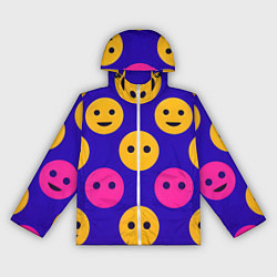 Ветровка с капюшоном женская Паттерн смайлики, цвет: 3D-белый
