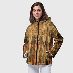 Ветровка с капюшоном женская Имитация папируса: арт нейросети, цвет: 3D-черный — фото 2