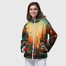 Ветровка с капюшоном женская Загадочное измерение, цвет: 3D-белый — фото 2