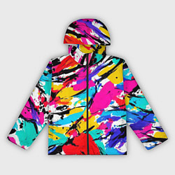 Ветровка с капюшоном женская Абстрактные узоры штрихи, цвет: 3D-черный