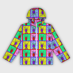 Ветровка с капюшоном женская Кактусы психодел, цвет: 3D-белый