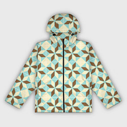 Ветровка с капюшоном женская Brown blue pattern, цвет: 3D-черный