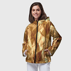 Ветровка с капюшоном женская Мятая бумага, цвет: 3D-черный — фото 2