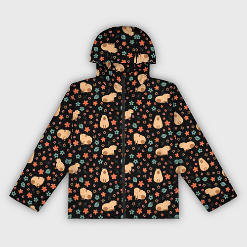 Женская ветровка Capybara pattern Паттерн капибара / 3D-Черный – фото 1