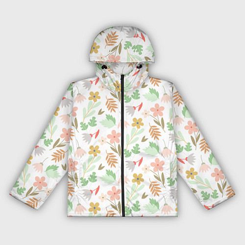 Женская ветровка Листики цветочки / 3D-Черный – фото 1