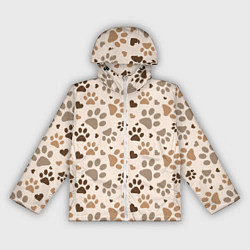 Ветровка с капюшоном женская Следы питомцев, цвет: 3D-белый